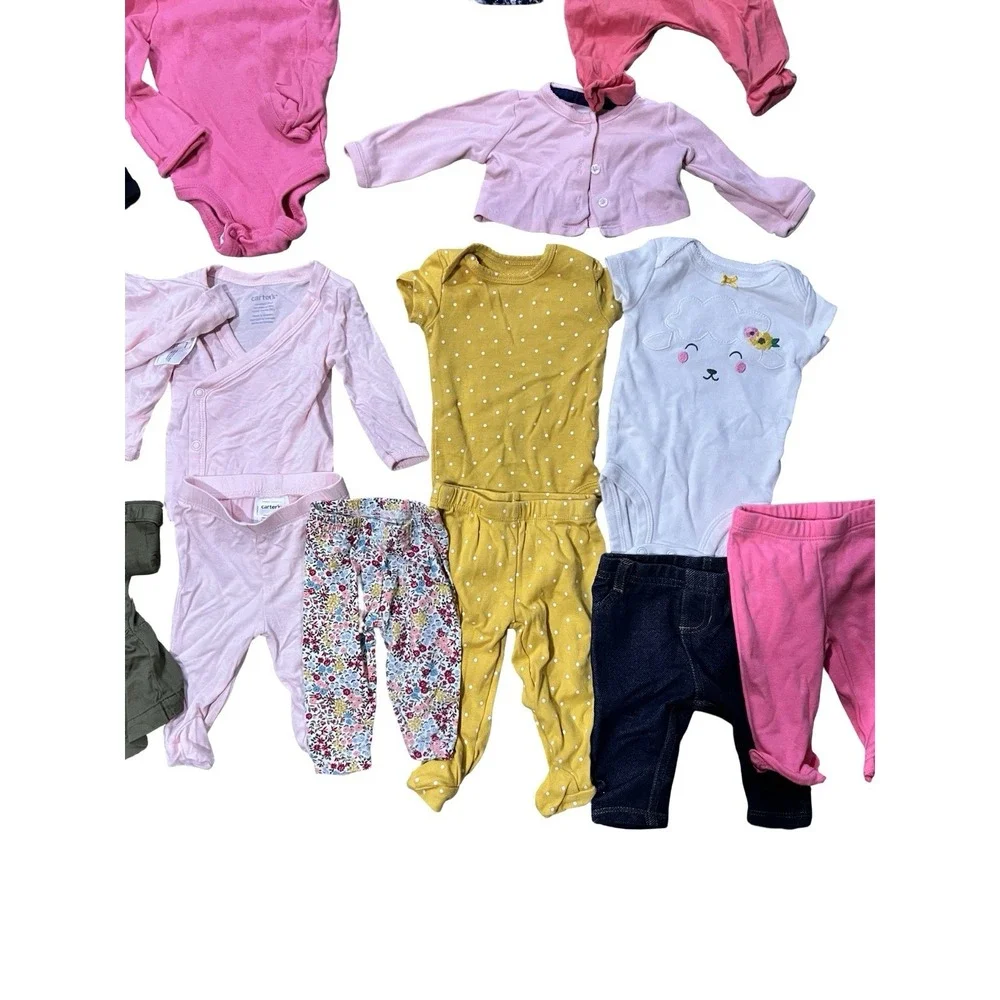 Newborn Baby Girl‎ Clothing Lot Jumpers One Piece Outfits Carters 16 Pieces